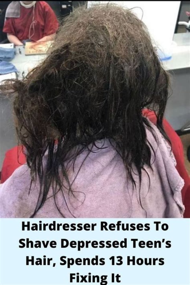 Hairdresser transforms depressed teen's matted hair and she looks unrecognizable