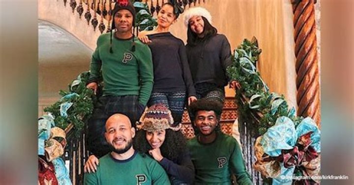 Kirk Franklin poses with his wife & grown kids in matching pajamas for Christmas photo