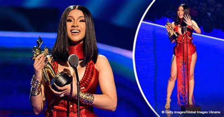 Cardi B Wows in Red Rope Dress as She Wins 2019 VMA Award for Best Hip Hop Video