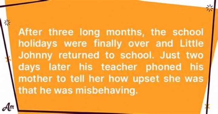 Little Johnny Goes Back to School after a Break