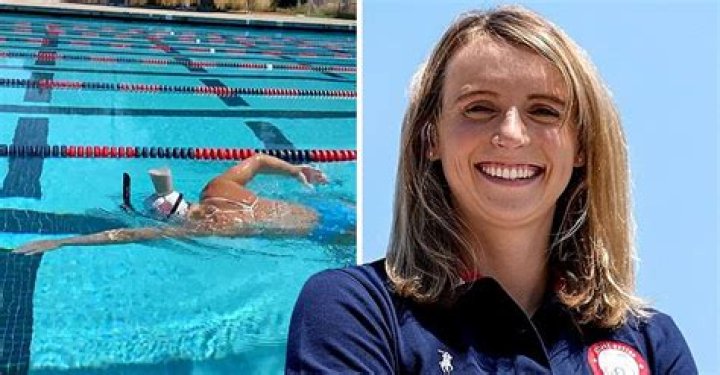 Olympian Katie Ledecky Swims Pool Length While Balancing Glass of Chocolate Milk on Her Head (Video)
