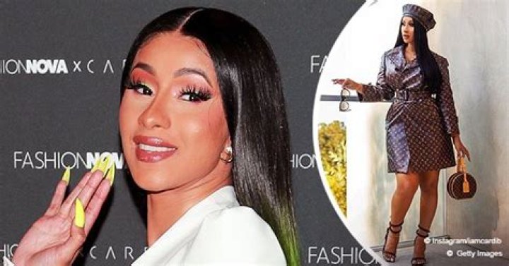 Cardi B Stuns in Louis Vuitton Coat and Matching Headband in a Stunning Photo