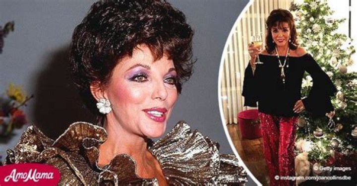 Joan Collins Wows Fans with Her Christmas Look in Sequin Trousers — Check It Out