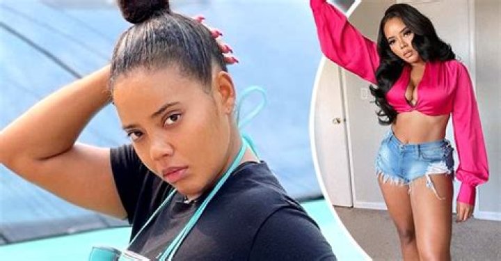 Rev Run's Daughter Angela Simmons Flaunts Stomach & Smooth Legs in Plunging Pink Croptop & Tiny Denim Shorts