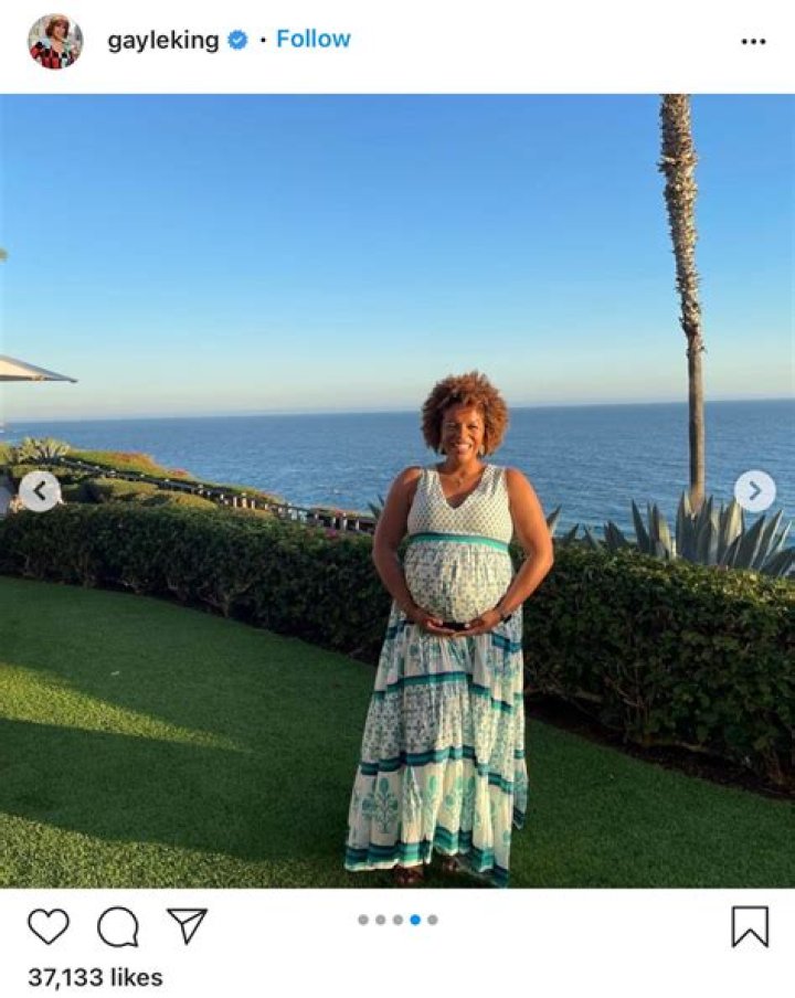 Gayle King's 'Super Pregnant' Daughter Kirby Showcases Huge Baby Bump in Blue Dress in Stunning Pics