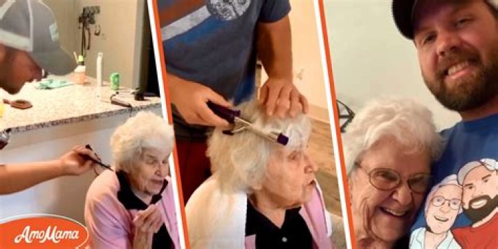 Grandson Sets Up Home Beauty Salon For Grandma, 87, to Style Her Hair When Unable To Go To Her Regular One