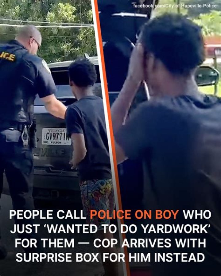 People Call Police on Boy Who Just ‘Wanted to Do Yardwork’ for Them — Cop Arrives with Surprise Box for Him Instead
