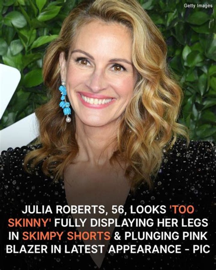Julia Roberts Flaunts Slender Legs in Shorts & Plunging Pink Jacket at Movie Premiere