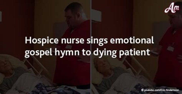 Hospice nurse sings emotional gospel hymn to dying patient